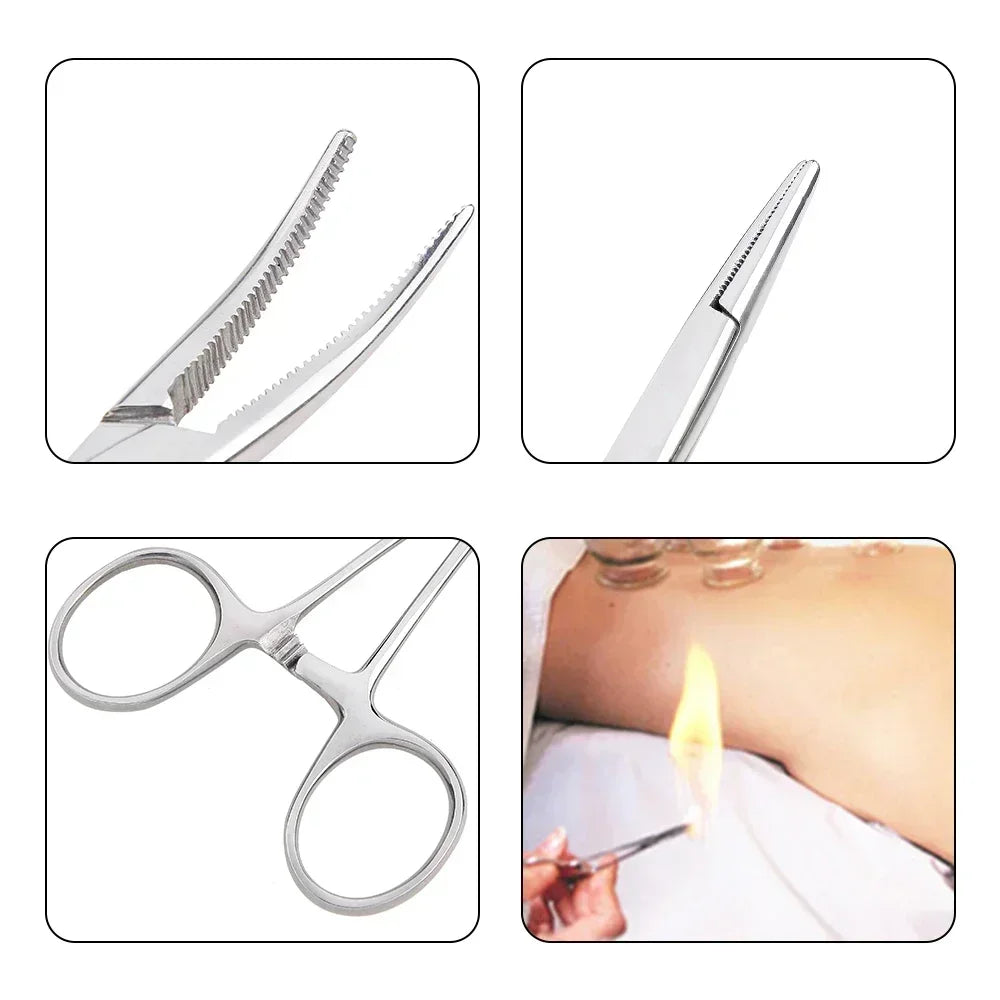 Hand Tool Hemostatic Forceps Pet Hair Clamp Fishing Locking Pliers Epilation Tools Curved Straight Tip 12.5 16 18cm