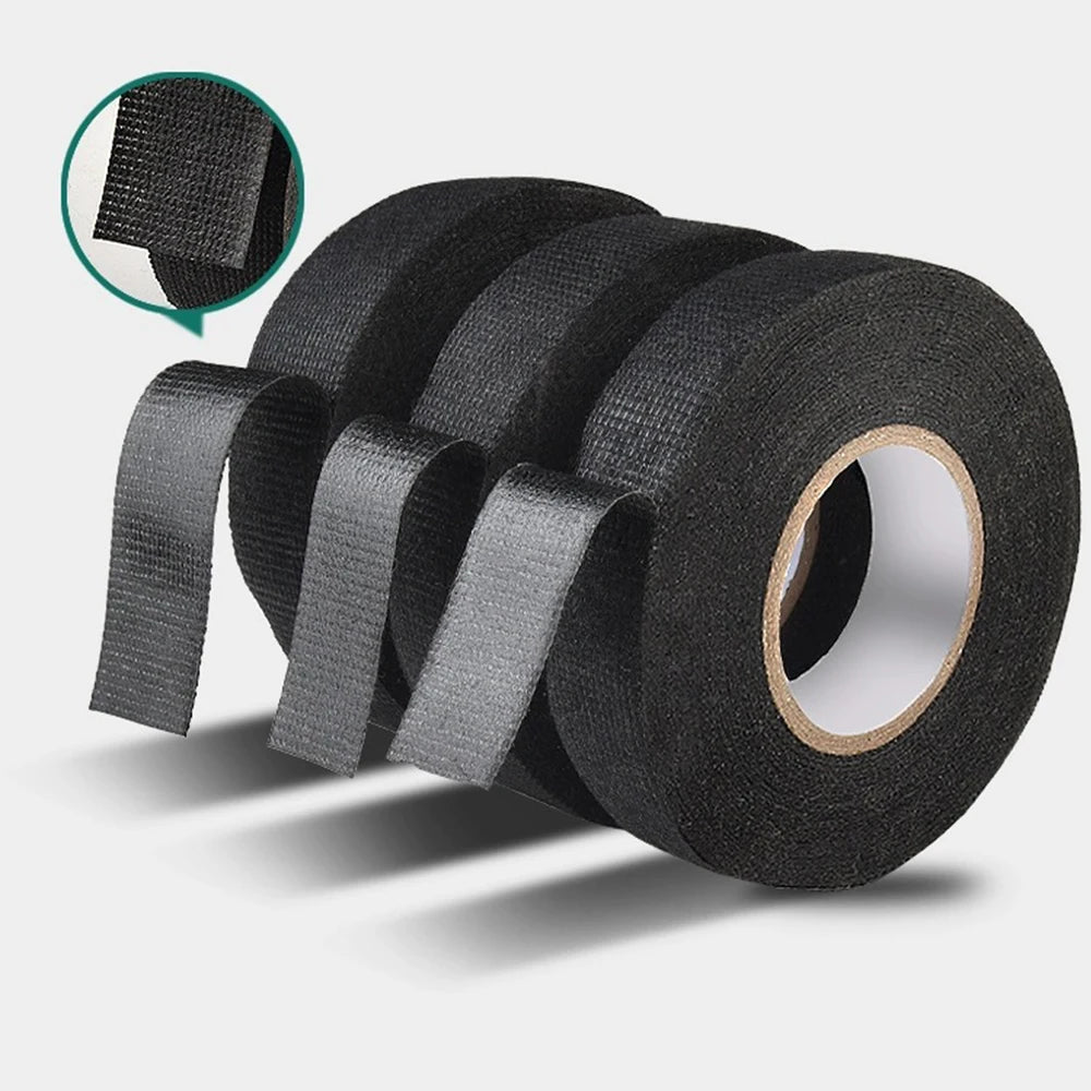 Electrical Tape Heat-resistant Harness Bundle Insulation Auto Wiring Fabric Cloth Wrap Waterproof Cable Organizer Adhesive Tapes - ToolFlx