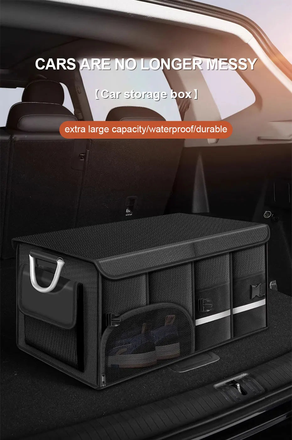 SEAMETAL Large Capacity Car Trunk Organizer 36L/72L/110L Foldable Car Storage Box Waterproof Storage Bag for Fishing Camping