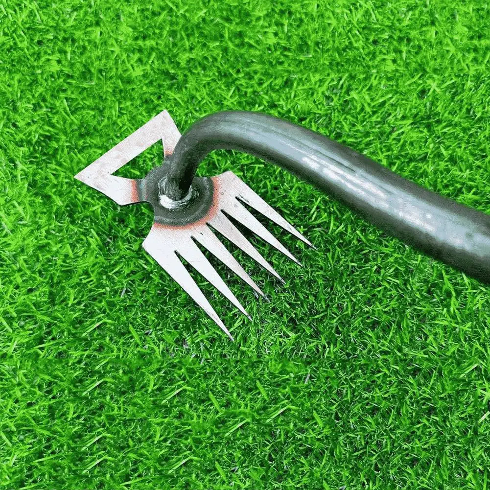 2 In 1 Garden Rake Manual Weed Grass Rooting Tool Puller Shovel 5/6/11 Tooth Weeding Removal Hand Gardening Loose Soil Tool