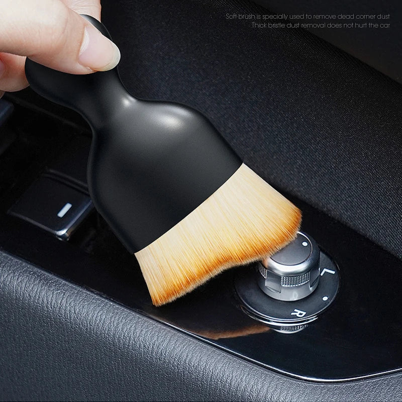 Car Air Vent Cleaning Soft Brush with Casing Car Interior Cleaning Tool Artificial Car Brush Car Crevice Dusting Car Detailing