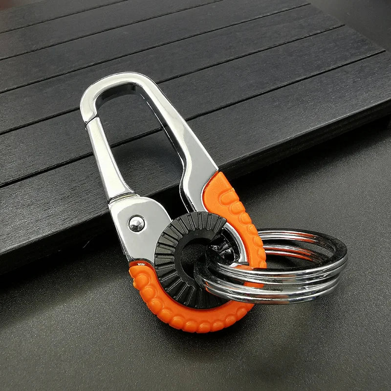 Herren Schlüsselanhänger Haken Edelstahl Schnalle Outdoor Karabiner Kletterwerkzeug Doppelring Auto Angeln Schlüsselanhänger Autozubehör 