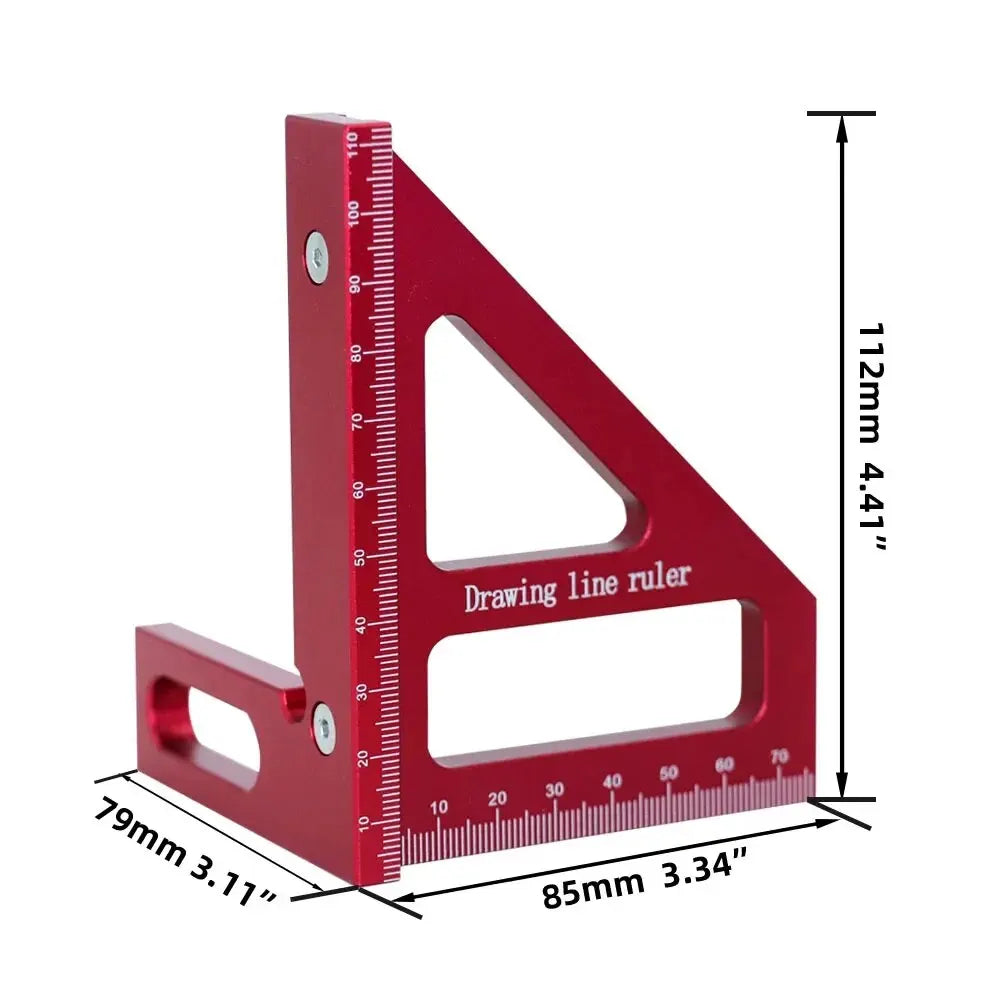 Woodworking Ruler Square Layout Miter Triangle Ruler 45 Degree 90 Degree Metric Gauge Fnicel Measure Tools Woodworking Tools