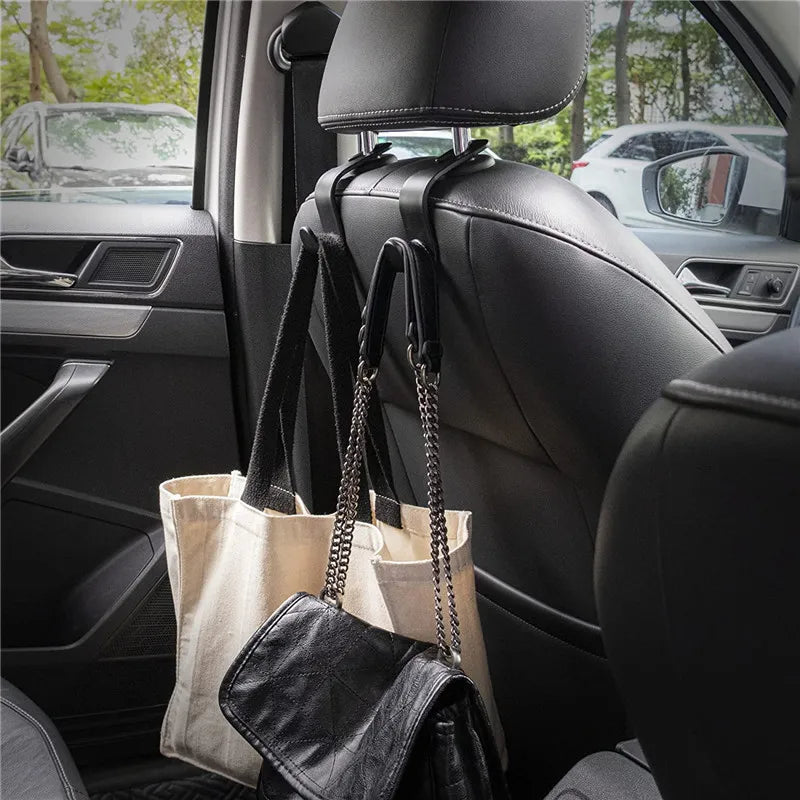 4Pcs Car Headrest Hooks Hanger for Bags Seat Back Organizer Holder Clips Auto Fastener Hooks Car Storage Interior Accessories