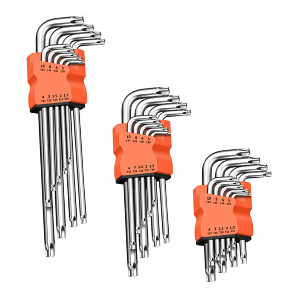 9-teiliges Torx-Sternschlüssel-Set, Inbusschlüssel, Sechskantschlüssel-Set, Doppelend-L-Typ-Sternschraubendreher, Handreparaturwerkzeuge