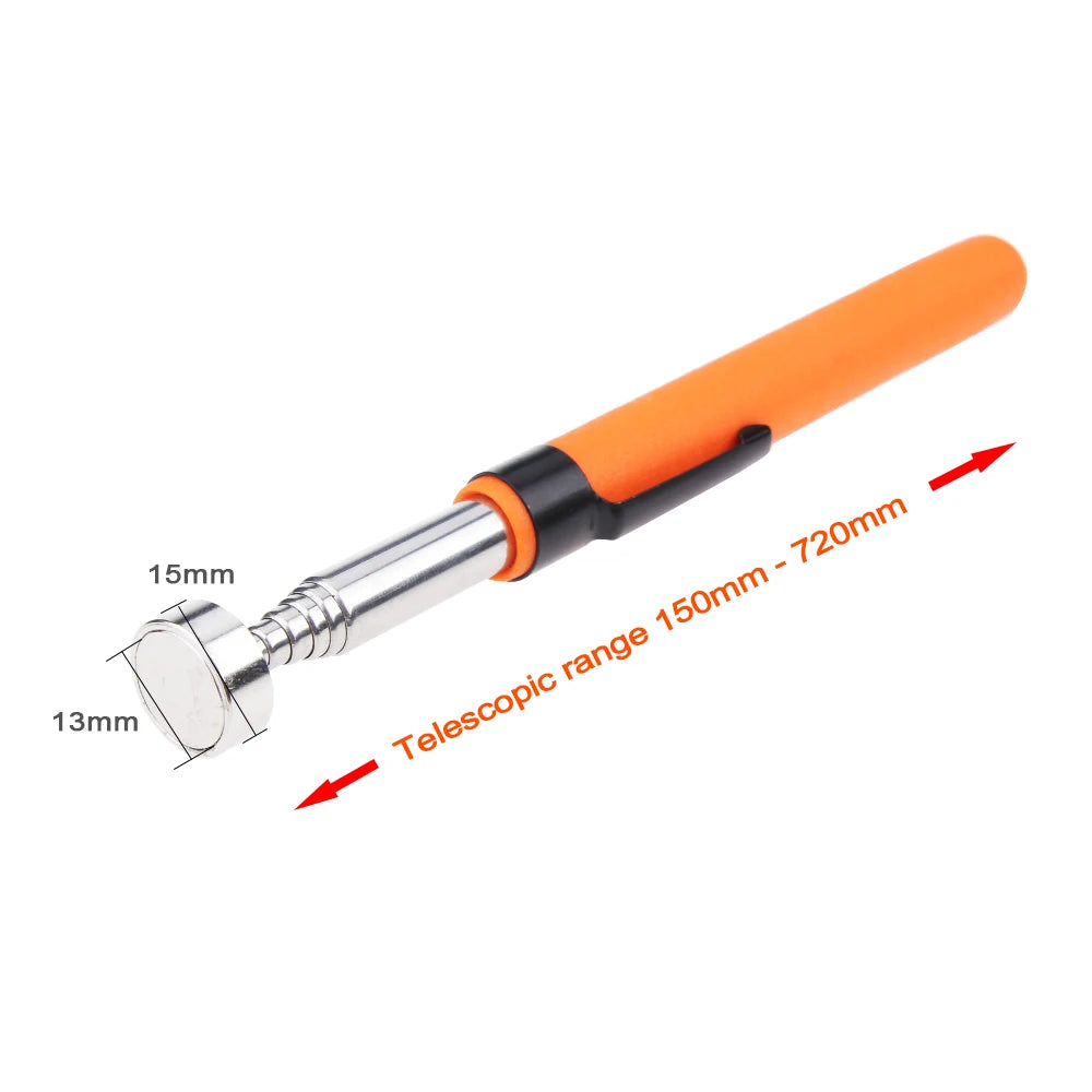 Telescopic Magnetic Pen with Light Portable Magnet Pick-Up Tool Extendable Long Reach Pen Tool for Picking Up Screws Nuts Bolt