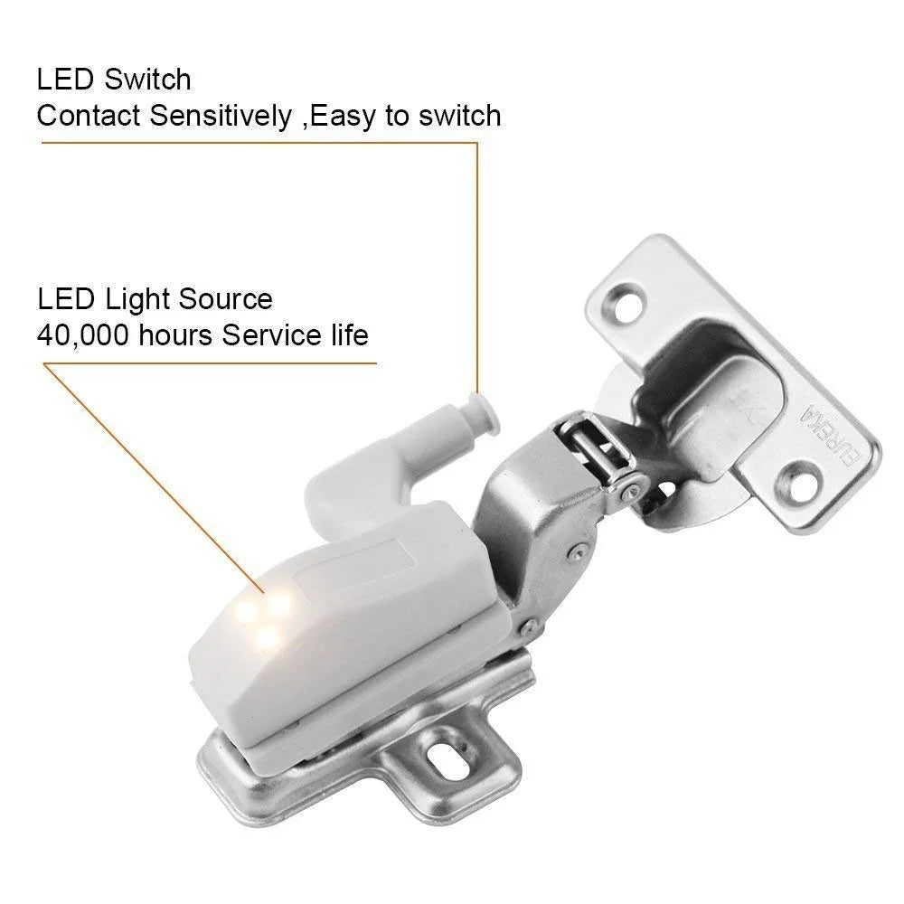 3LED Under Cabinet Light Inner Hinge Lamp Closet Light Lighting for Wardrobe Cupboard LED Night Light with free Battery