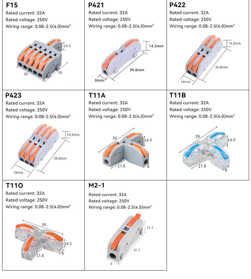 1/5/10 PCS 1 in Multiple Out Fast Electrical Connectors Universal Compact Splitter Wiring Cable Connector Push-in Terminal Block