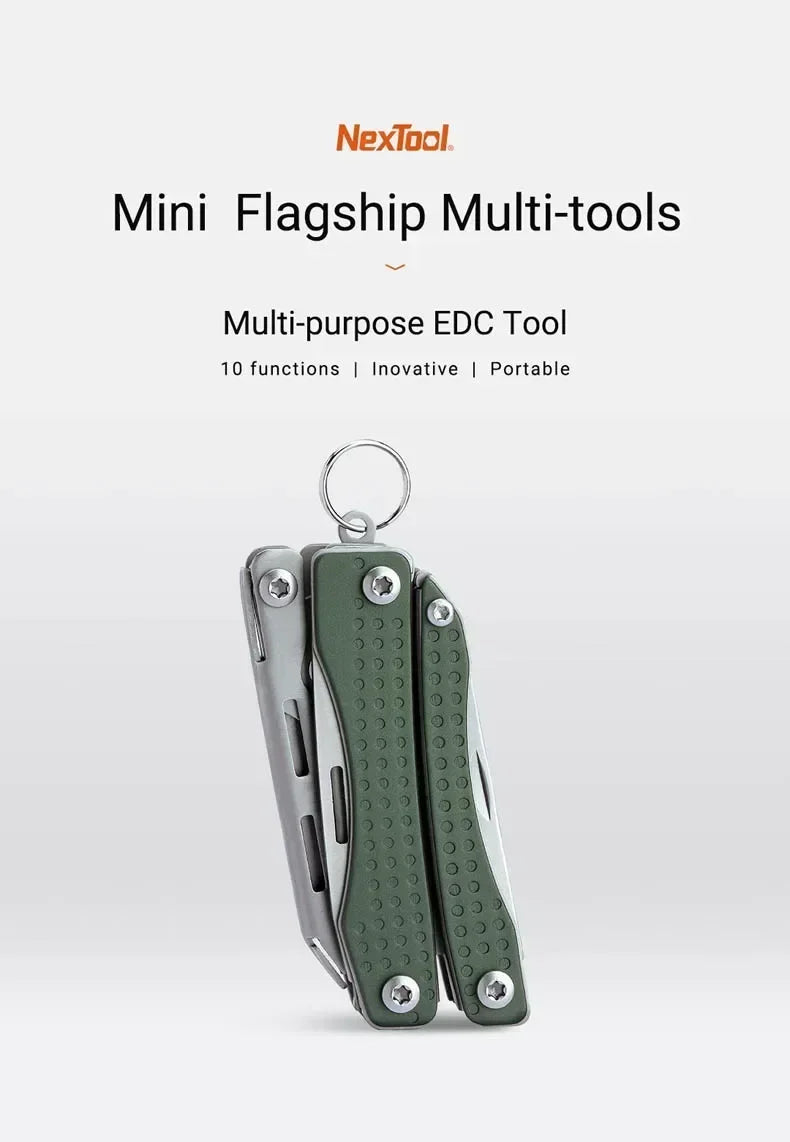 NexTool Mini Flagship 10 IN 1 Multifunktions-EDC-Klapphandwerkzeuge Taschenzange Schraubendreher Flaschenöffner Outdoor-Multitool 