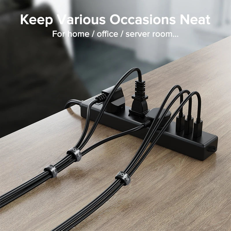 QOOVI Cable Organizer Wire Winder 15*1.2cm USB Cable Management Clip For Earphone Holder Mouse Keyboard Cord Protector