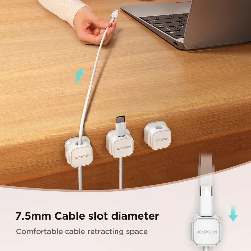 Joyroom 3/6 Pcs Magnetic Cable Clip Cable Holder Adhesive Wire Keeper Cord Cable Organizer for Home Office Under Desk Management