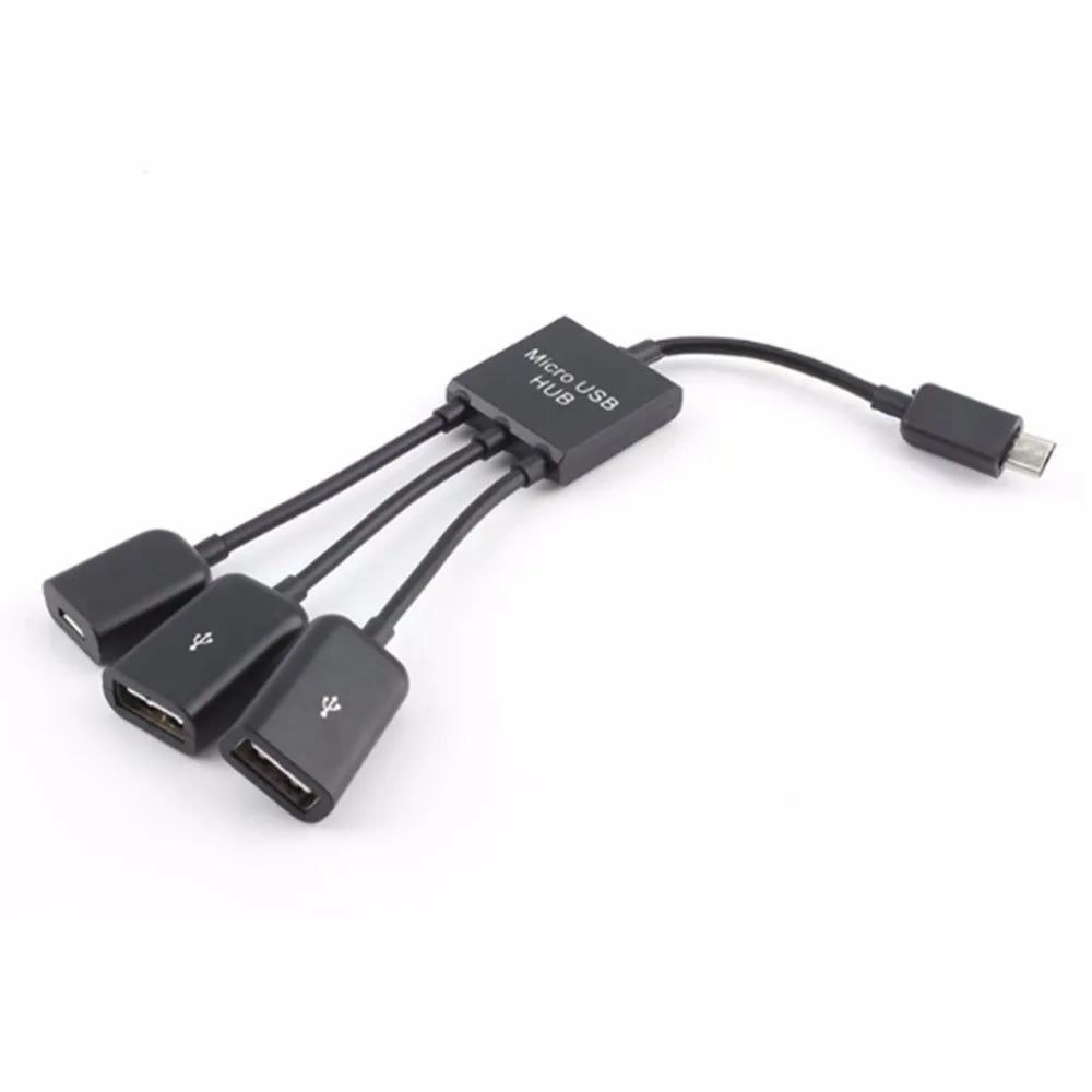 Câble de charge et d'alimentation OTG 3/4 ports Micro USB, adaptateur de connecteur répartiteur pour smartphone, ordinateur, tablette, PC, câble de données 