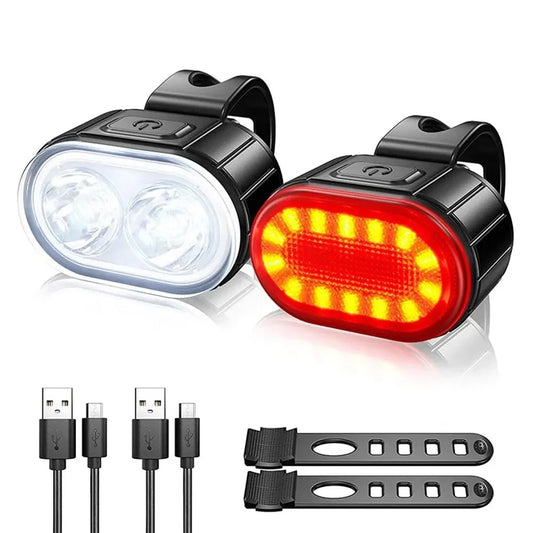 Radfahren Fahrrad Vorne Hinten Licht Set Bike USB Ladung Scheinwerfer Licht MTB Wasserdichte Rücklicht LED Laterne Fahrrad Teile 