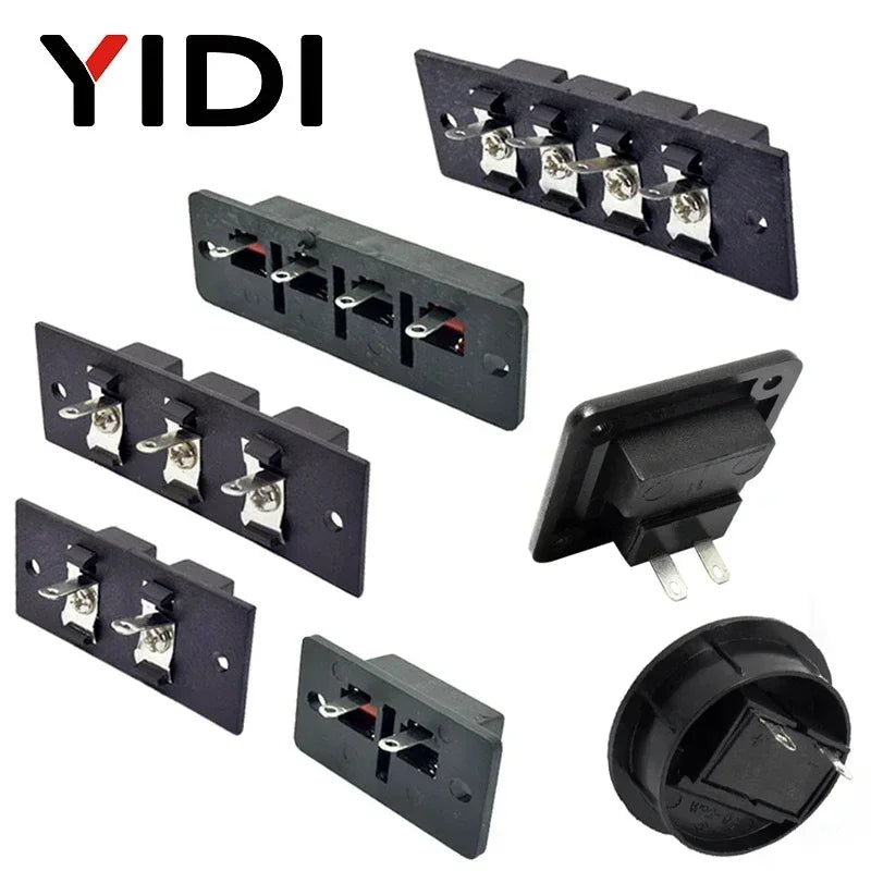 2pcs 6pcs 10pcs 2 3 4 Positions Connector Terminal Push In Jack Load Spring 4 Poles Audio Speaker Terminals Plug Socket Clip