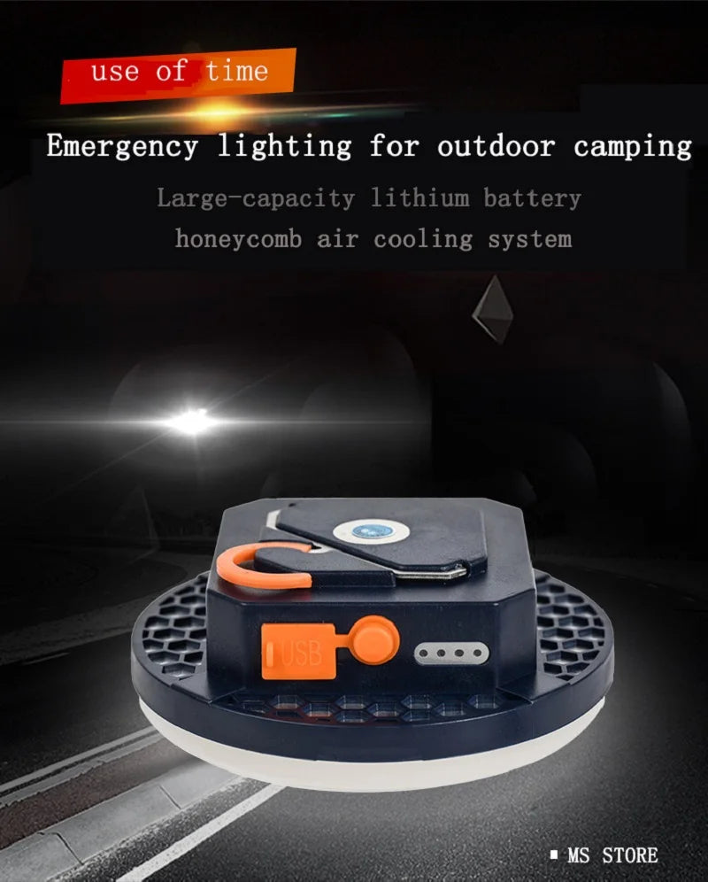 MOSLIGHTING Lampe de camping rechargeable pour pêche en plein air, lanterne de tente, travail, urgence, alpinisme, éclairage de nuit à LED 