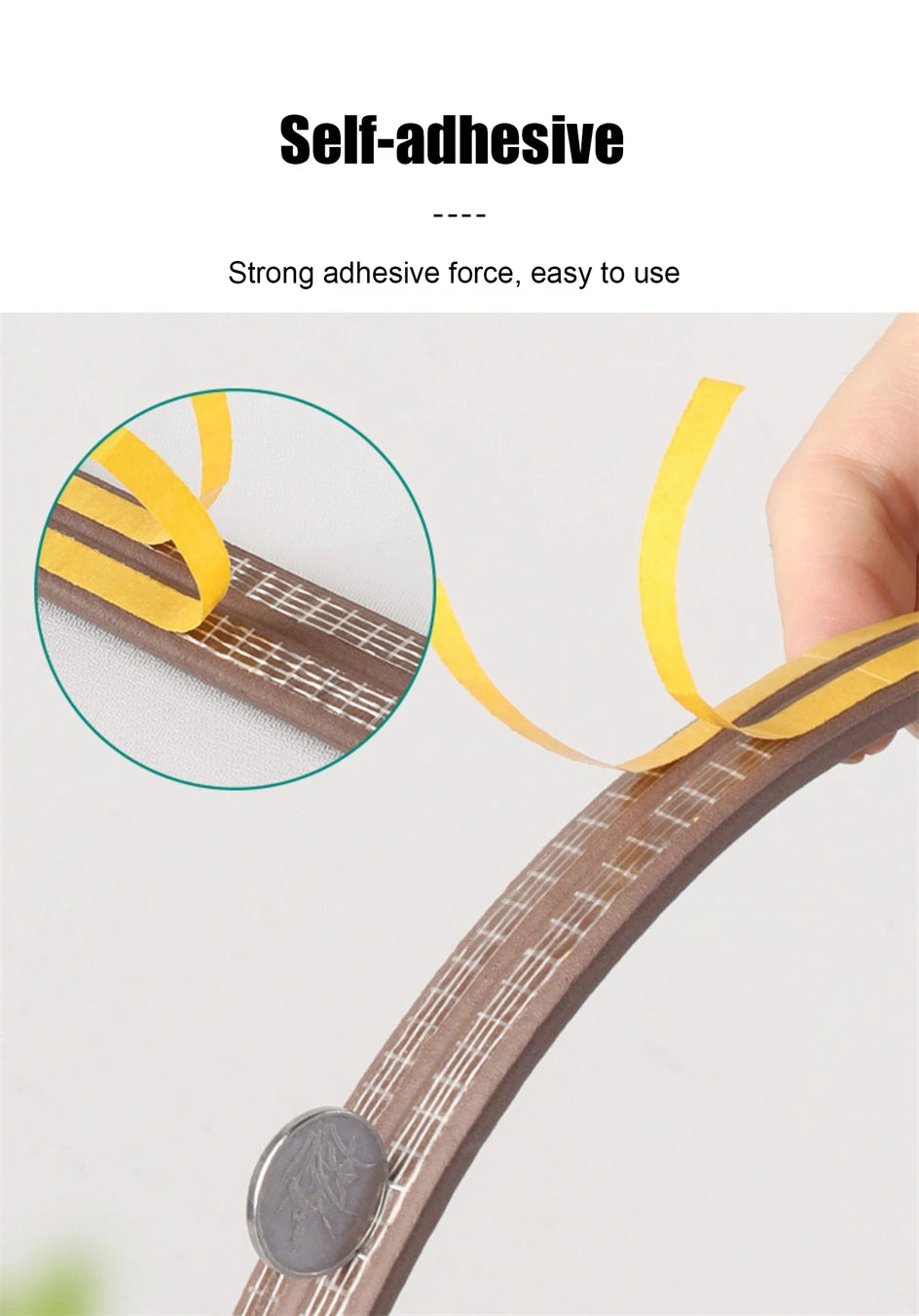 5M/10M Door Window Seal Strip DIEP Self-adhesive Acoustic Foam Sealing Strip Tape Insulation Windproof Rubber Weatherstrip