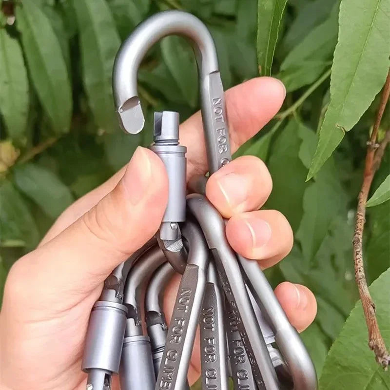 Taktischer Stahl D Schlüsselanhänger Form Haken Schnalle Clip Klettern Armee Karabiner Hängen Fit Outdoor Camping Survival EDC Caribiner 