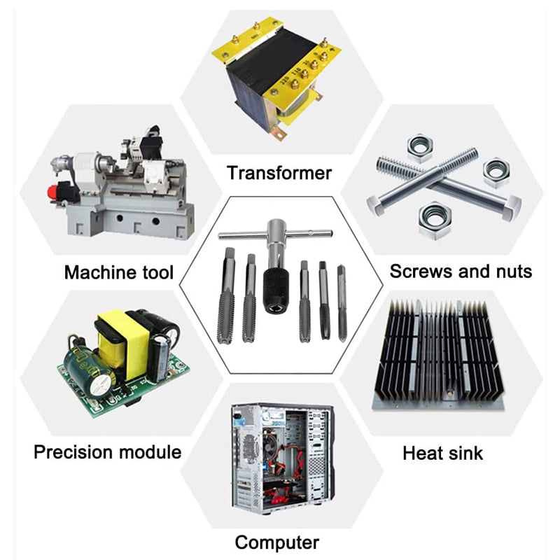 M3/M4/M5/M6/M8 Tap Set With Twist Drill Bits And Wrench T Type Machine Hand Screw Thread Taps Reamer hand drill screw Tool Drill