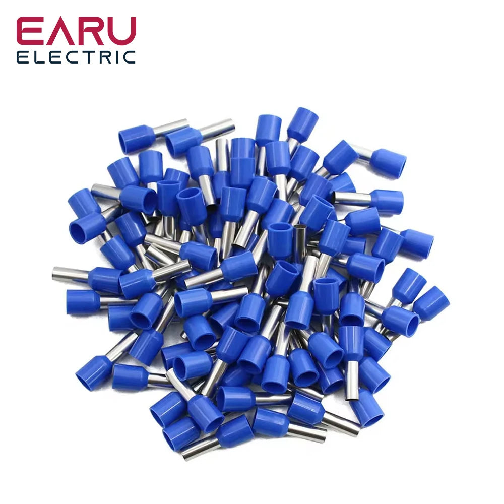 1000pcs/Pack E0508 E7508 E1008 E1508 E2508 Insulated Ferrules Terminal Block Cord End Wire Connector Electrical Crimp Terminator