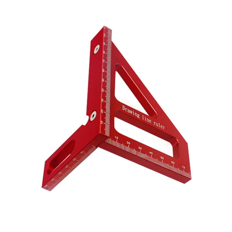 Carpenter Square -Woodworking Square Protractor Aluminum Miter Triangle Ruler 3D Multi Angle 45/90 Degree Layout Measuring Ruler - ToolFlx