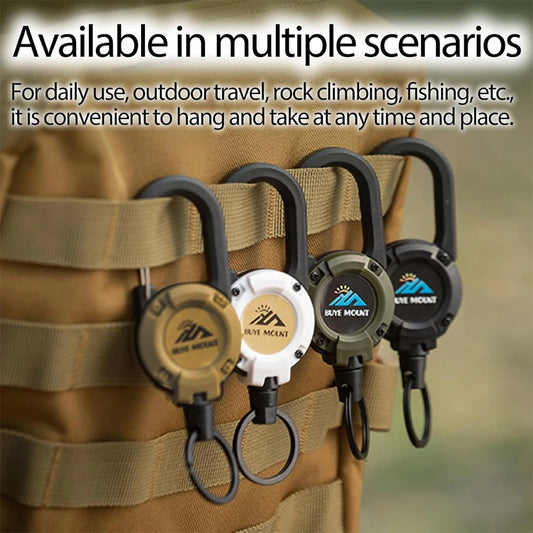 Retractable Keychain, Heavy Duty Carabiner Badge Holder,Retractable Badge Holder Tactical ID Badge Reel Key Ring Outdoor