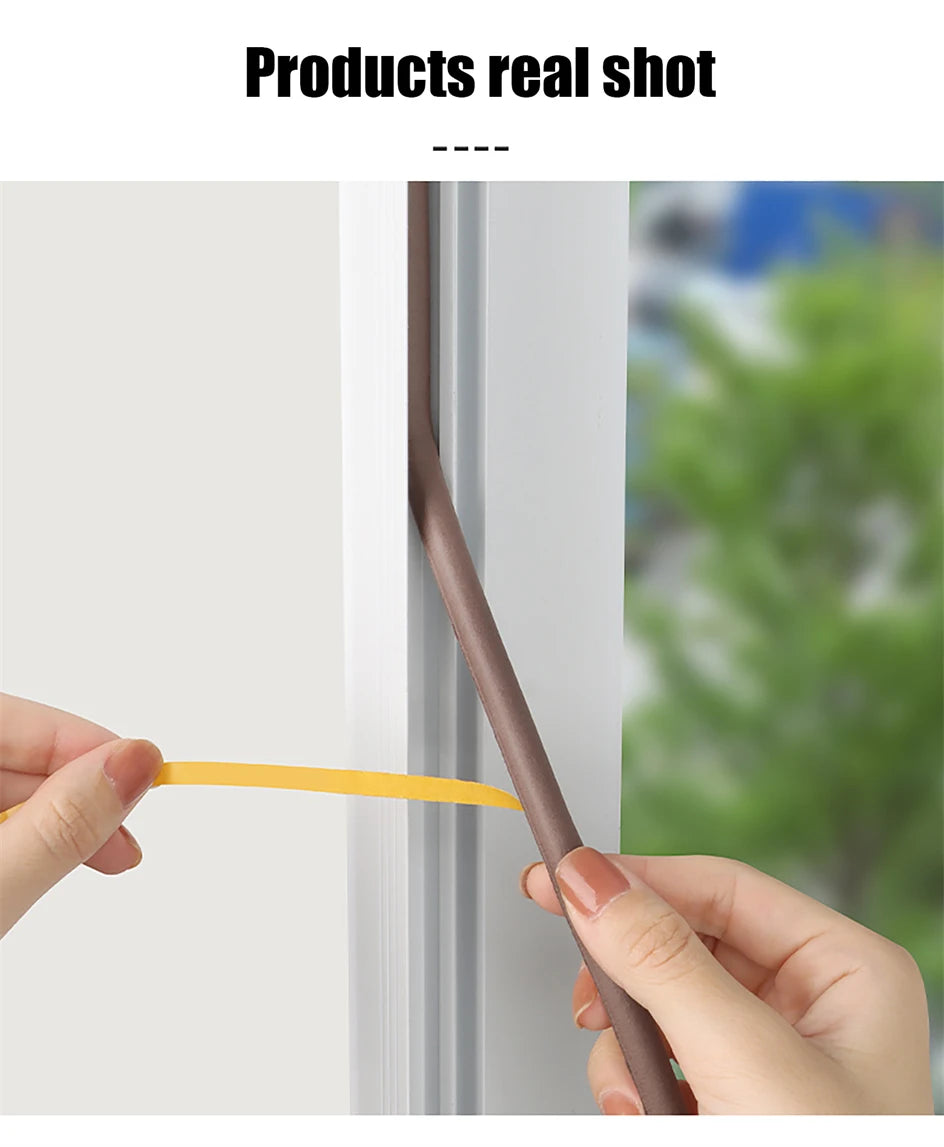 5M/10M Door Window Seal Strip DIEP Self-adhesive Acoustic Foam Sealing Strip Tape Insulation Windproof Rubber Weatherstrip