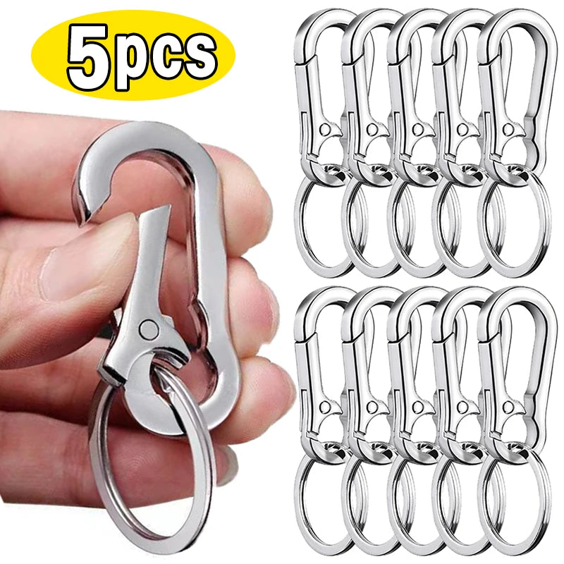 5 Stücke Kürbis Schnalle Schlüsselanhänger Kletterhaken Edelstahl Auto Starke Karabiner Form Schlüsselanhänger Zubehör Metall Schlüsselanhänger Ring 