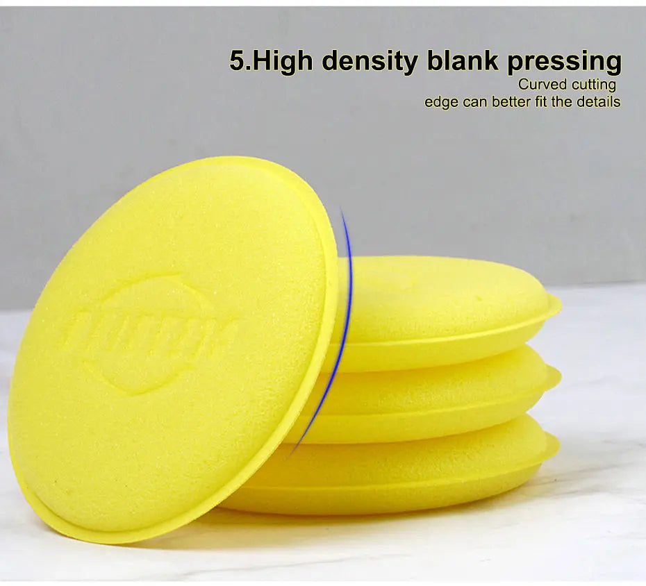 SEAMETAL 12pcs Car Round Waxing Polish Sponges High Density Foam Applicator Pads Polishing Sponges for Car Detailing Tools