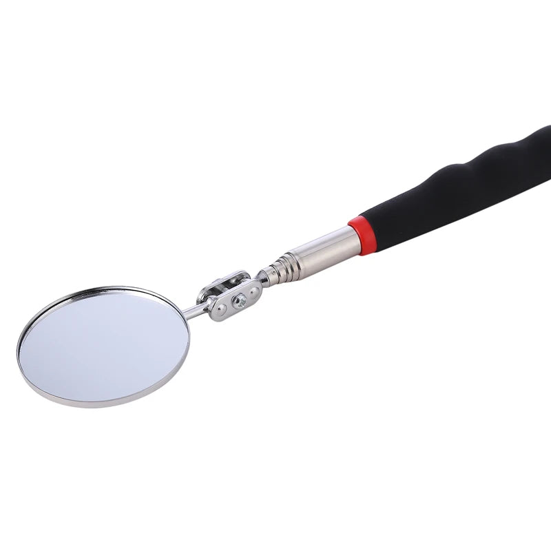 360 Degree Retractable Telescopic Inspection Detection Lens Round Mirror Silver Pocket Clip New Car Tools Extend DIY Tool