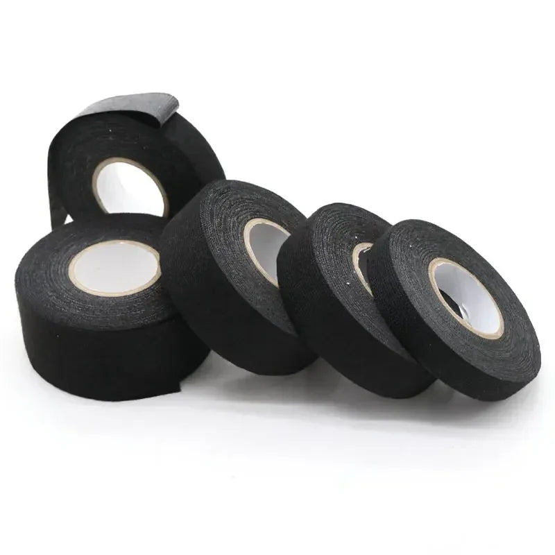 1/3/5 roll Heat-resistant Adhesive Cloth Fabric Tape 9-50mm For Automotive Cable Tape Harness Wiring Loom Electrical Heat Tapes