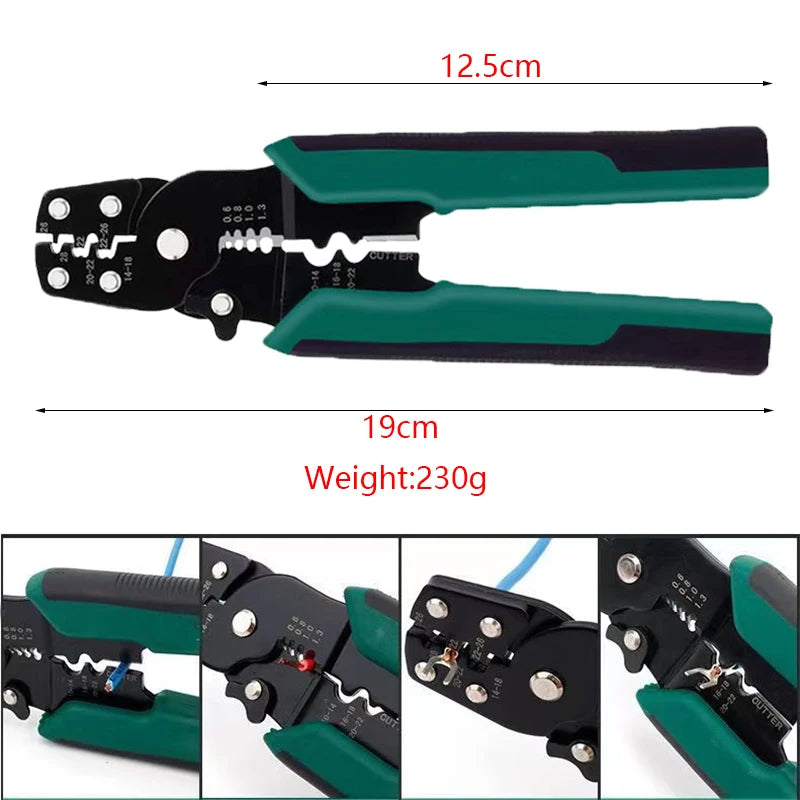 Multi-function Mini Electric Terminal Crimping Pliers With Wire Stripping Cutting Hand Crimping Tool Multiple Connector Kits