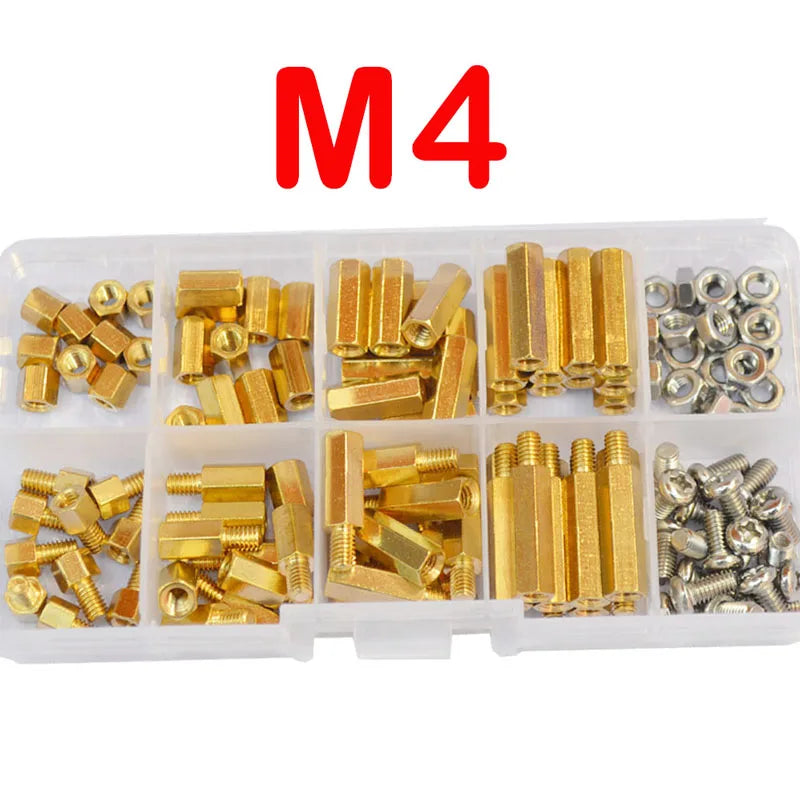 M2 M2.5 M3 M4 Hex Brass Standoff PCB Motherboard Spacer Screw Nut Thread Pillar Mount Male Female Spacer Bolt Assortment Kit