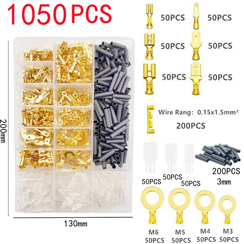 Boxed Crimp Terminal,Electrical Connector,U/O Shaped,Splicing Termination 2.8/4.8/6.3mm,Wire Connector,Cable Termination Pliers