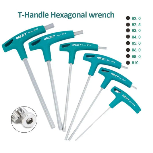 T-Handle Hex Allen Key Screws Screwdriver Driver Tool Hex Wrench 2mm/2.5mm/3mm/4mm/5mm/6mm/8mm/10mm T-Handle Spanner Allen keys