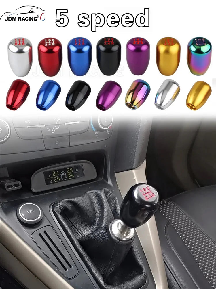 Stylish Universal 5speed Gear Shift Knob Stick Manual Transmission Universal Car Aluminum Extended Gear Shifter Gear Head Knob