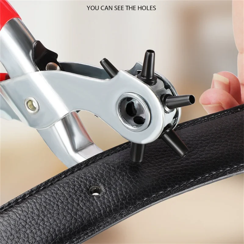 Multi-function Leather Belt Hole Punch Plier Useful Round Hole Punching Machine Watchband Strap Leathercraft Household Hand Tool