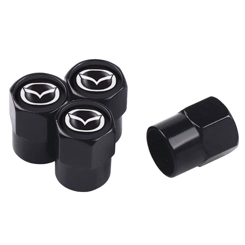 4pcs Car Wheel Tire Valve Caps Stem Case With Logo Auto Styling For Mazda 2 3 6 5 Axela Atenza CX 5  CX3 323 Emblems Accessories