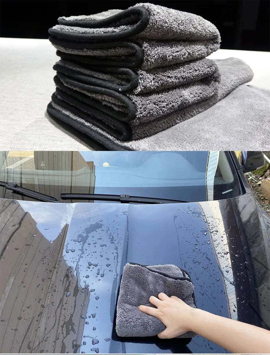 SEAMETAL 1200GSM Car Wash Microfiber Towel 40x40cm Car Detailing Drying Auto Washing Cloth Micro Fiber Rags for Car Accessories