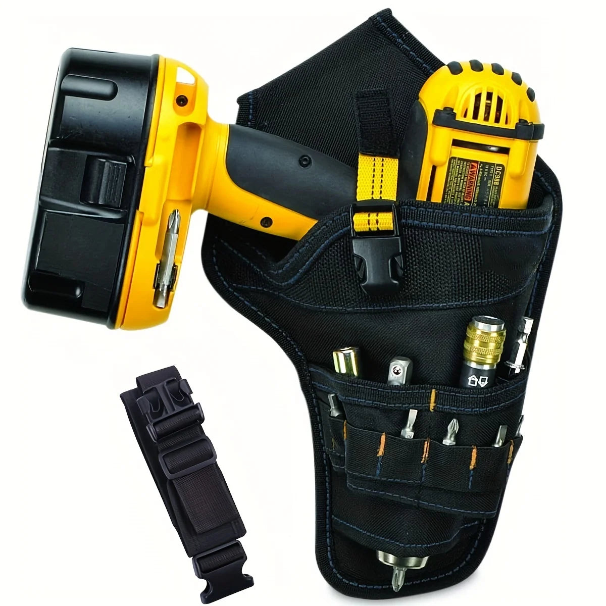 Power Tool Holster Cordless Drill Holster/Single Hook with Metal Clip for Easy Attachment