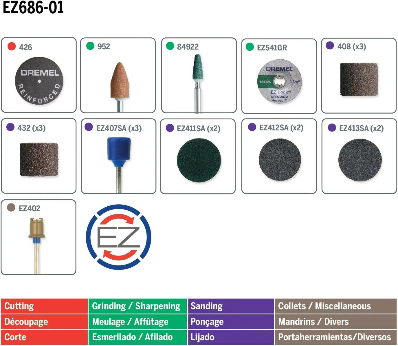 Dremel Abrasive Tools Set Sanding Drums Kit Grinding Polishing Engraving Tool Bits Ez Lock Cutting Discs Rotary Tool Accessories