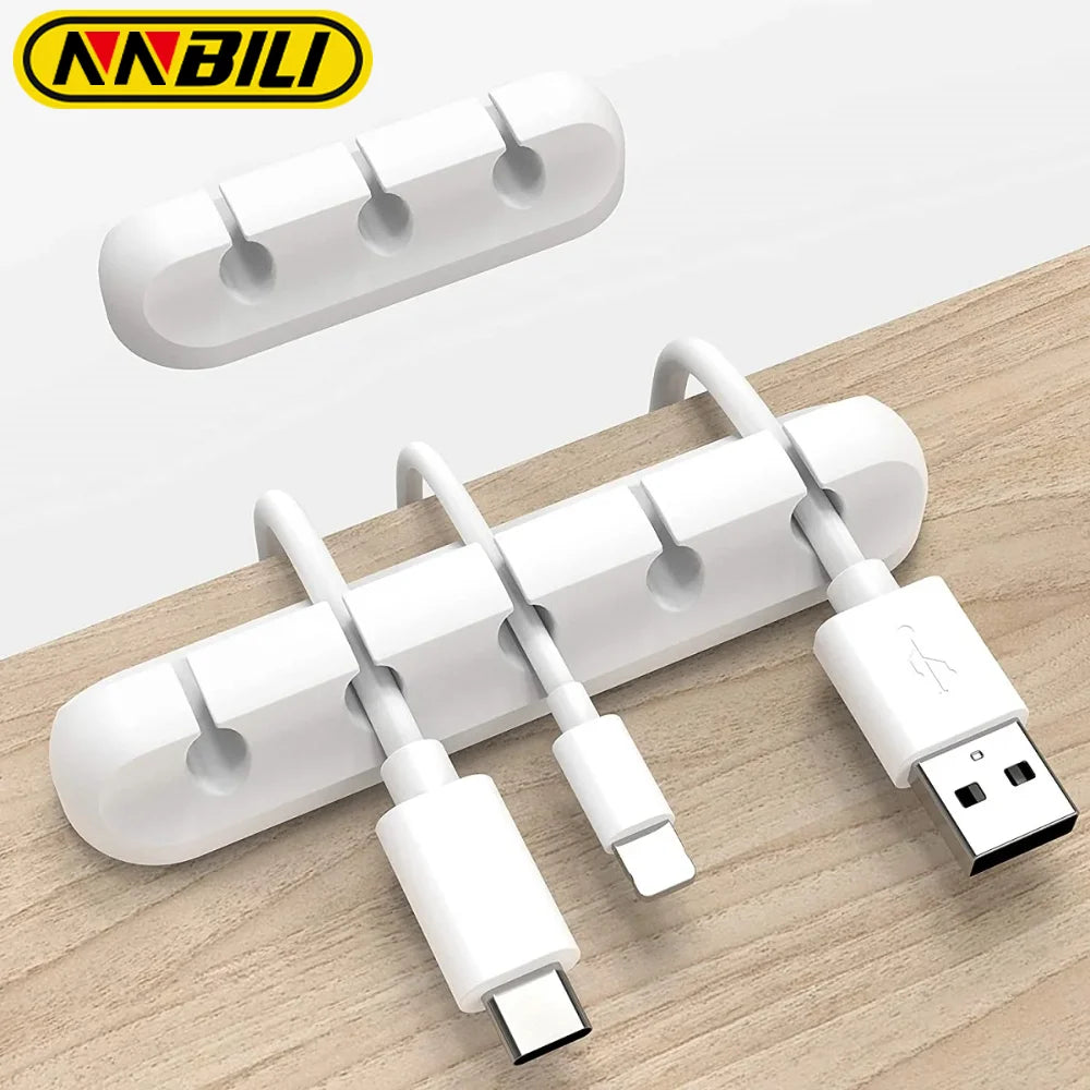 NNBILI Kabelhalter-Clips, Kabel-Organizer, Silikon, USB-Kabelaufwickler, Management-Clips, selbstklebend für Maus, Tastatur, Headset 