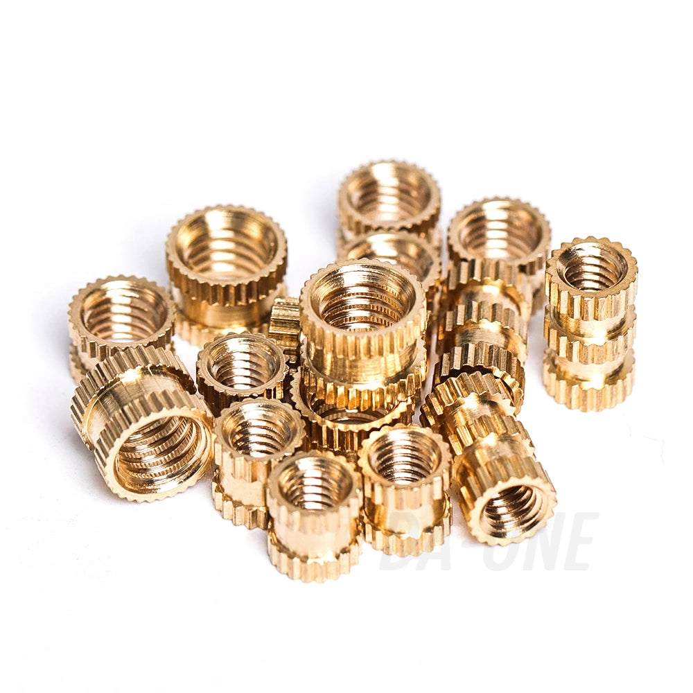 Brass Heat Set Insert Nut Hot Melt Nuts insert Thread Knurled Embedment Copper Nut Assortment Kit for Attach 3D Prints M2-M6