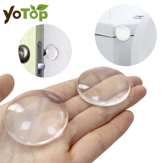 Round Transparent Soft Silicone Non-slip Door Stopper Muffler Wall Protector Self-adhesive Door Handles Bumper Protective Plug