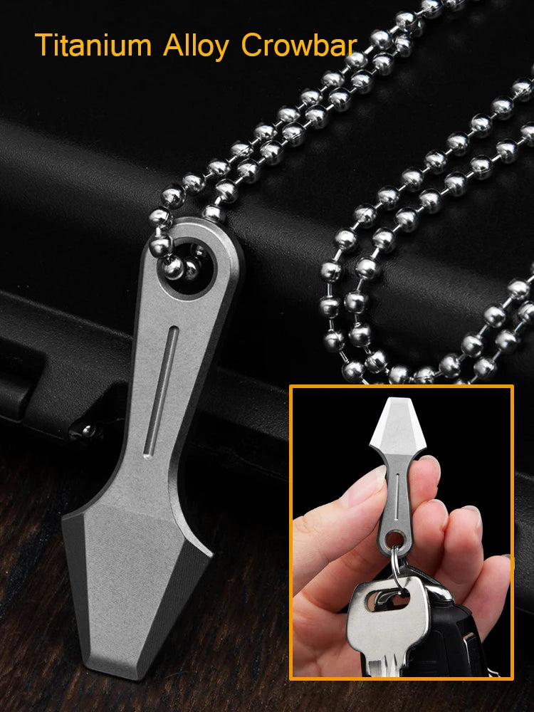 TC4 Titanium Alloy Pry Bar Mini Crowbar EDC Multifunctional Pocket Tool Outdoor Bottle Opener Exquisite Gift