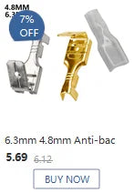 453 /453C U-shaped terminal tab cold inserts terminal wire connector terminales electricos small teeth terminal 0.3-4.0mm²