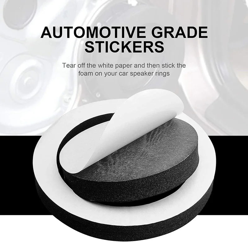 4PCS 4/5/6.5 Inch Car Speaker Sound Insulation Ring Cotton Bass Door Trim Soundproof Auto Interior Accessories Foam Universal