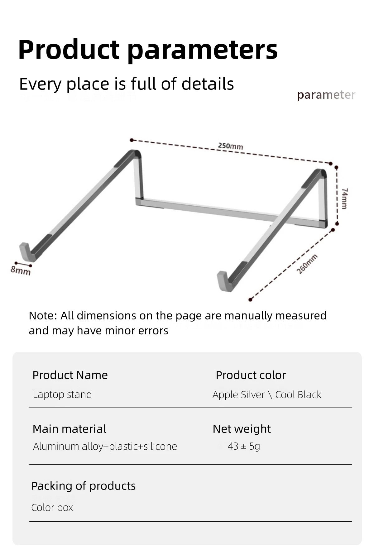 Support pour ordinateur portable pour Macbook pliable et réglable en aluminium pour ordinateur portable et tablette 