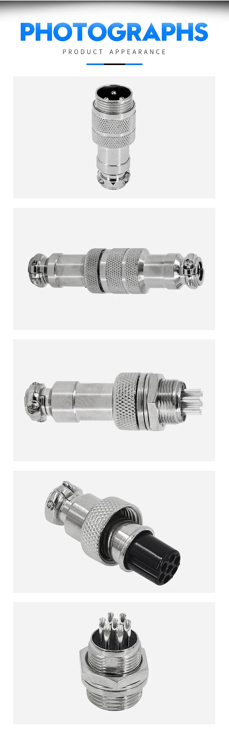 Connector GX16 small metal aviation socket 2/3/4/5/6/7pin electric cable terminal fixed type and butt mobile type Female&male