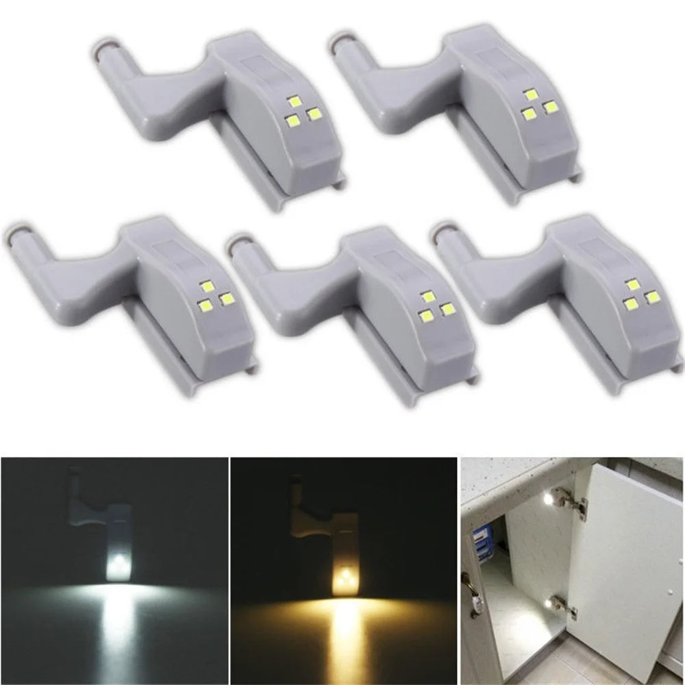 3LED Under Cabinet Light Inner Hinge Lamp Closet Light Lighting for Wardrobe Cupboard LED Night Light with free Battery