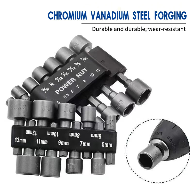 Clé hexagonale intérieure à douille puissante Tournevis à poignée hexagonale Tige d'extension de douille Tournevis pneumatique Ensemble d'outils d'insertion 